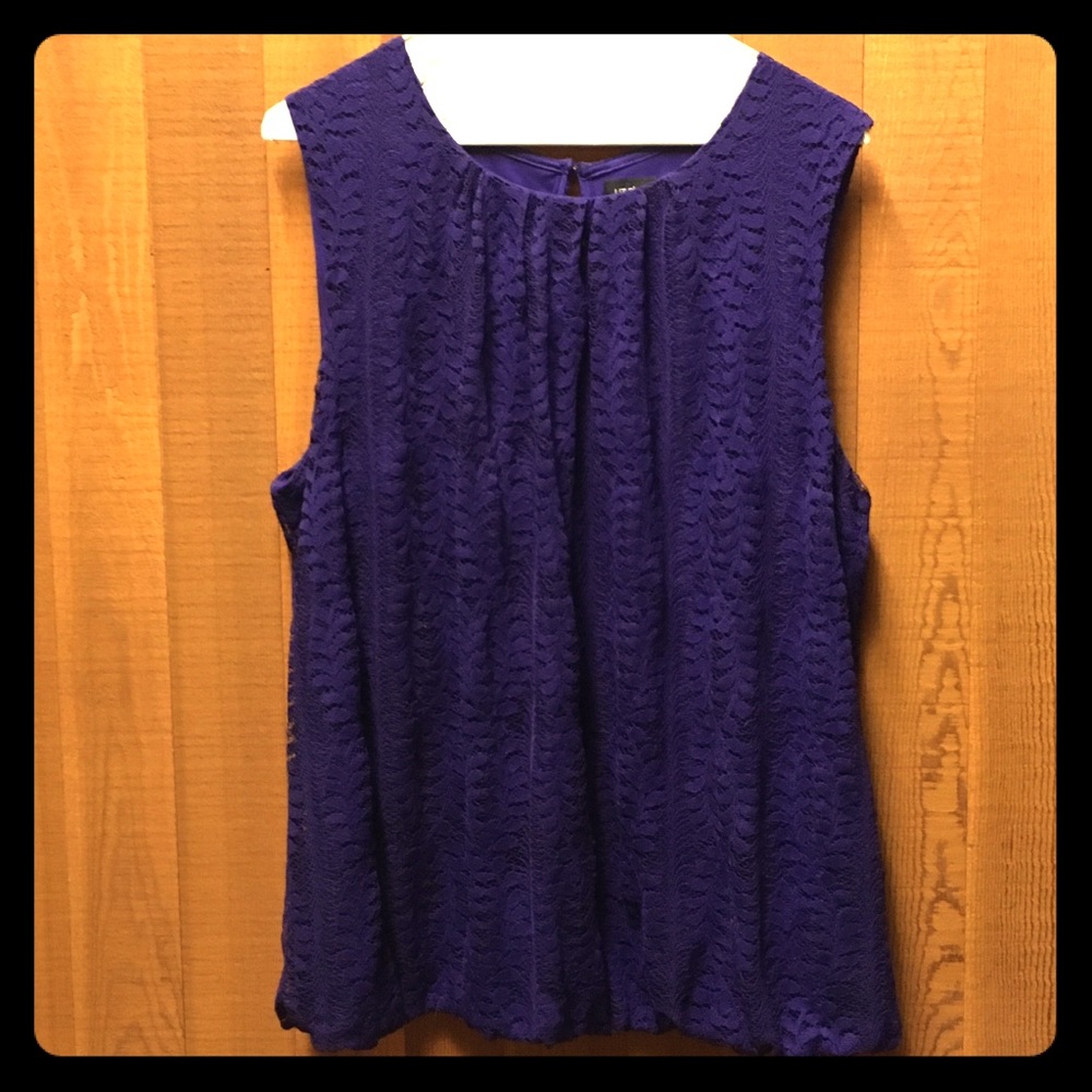 🌻 5/$25 EUC Liz Claiborne Purple Career Blouse